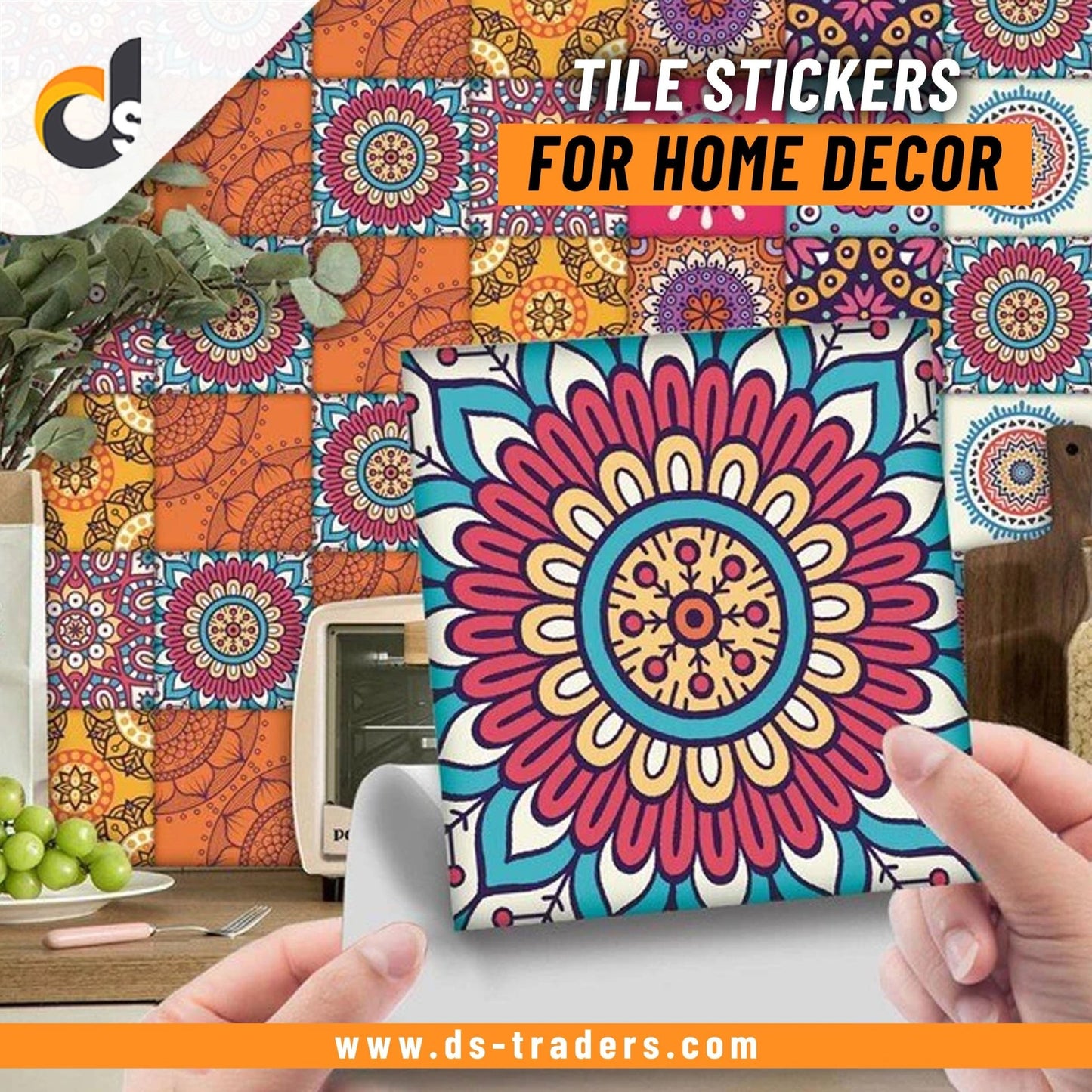 12pcs Self Adhesive Tile Stickers for Home Decor