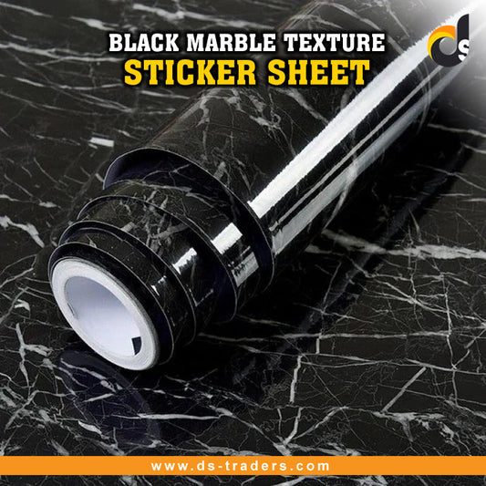 Black Marble Texture Design PVC Waterproof Sticker Sheet (60 x 200 cm) Regular priceRs.499.00