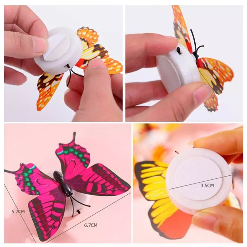 Pack of 3 - Self Adhesive Decorative LED Butterfly